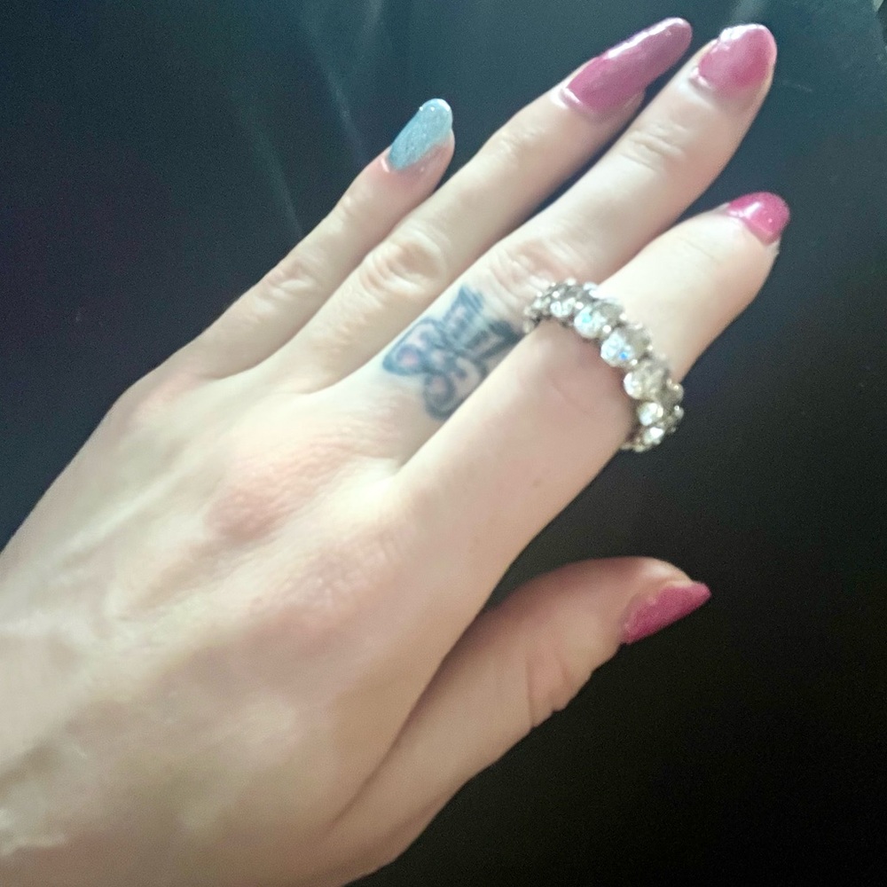 Elegant Crystal Silver Women's Ring